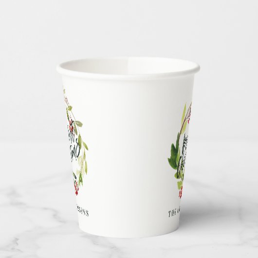 Gobelets En Papier fête de Noël la plus joyeuse aquarelle (Gauche)