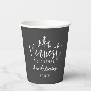 Gobelets En Papier Fête de Noël nordique et minimaliste moderne Pap