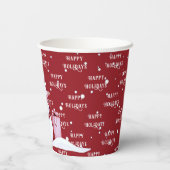 Gobelets En Papier Fête de Noël Red Snowman (Verso)