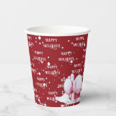 Gobelets En Papier Fête de Noël Red Snowman (Recto)