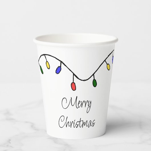 Gobelets En Papier Fête de Noël rétro (Verso)