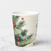 Gobelets En Papier Fête de Noël Rustic Birch Pinecone (Recto)