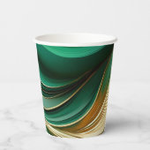 Gobelets En Papier Fête de Noël - Vert et Or (Verso)