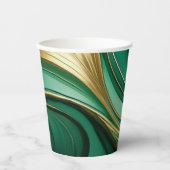 Gobelets En Papier Fête de Noël - Vert et Or (Recto)