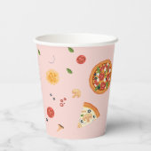 Gobelets En Papier Fête de pizza pour bébé Slice Slice Modern (Verso)