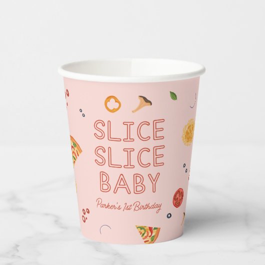 Gobelets En Papier Fête de pizza pour bébé Slice Slice Modern (Gauche)