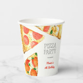 Gobelets En Papier Fête de pizza Watercolor (Recto)