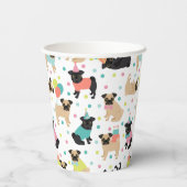 Gobelets En Papier Fête de Pug Birthday (Verso)