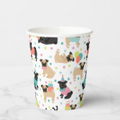 Gobelets En Papier Fête de Pug Birthday (Gauche)