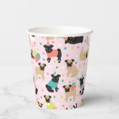Gobelets En Papier Fête de Pug Birthday (Verso)
