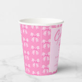 Gobelets En Papier Fête de remise de diplômes avec ruban gingham rose (Droite)