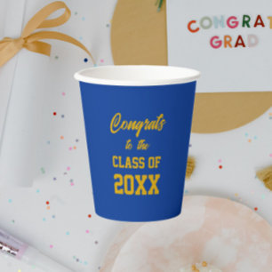 Gobelets En Papier Fête de remise des diplômes aux couleurs de l'écol