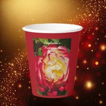 Fête de retraite Rose rouge et or Floral Macro
