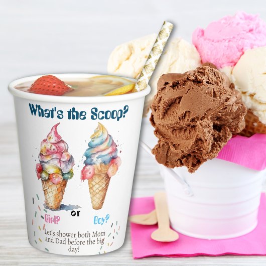 Gobelets En Papier Fête de révélation de genre de crème glacée