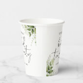 Gobelets En Papier Fête de thé de mariage élégant avec écriture rusti (Droite)