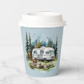 Gobelets En Papier Fête des amoureux du camping cool (Verso)