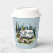 Gobelets En Papier Fête des amoureux du camping cool (Recto)