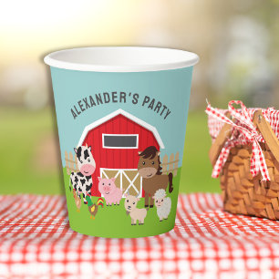 GOBELETS EN PAPIER FÊTE DES ANIMAUX DE LA FERME