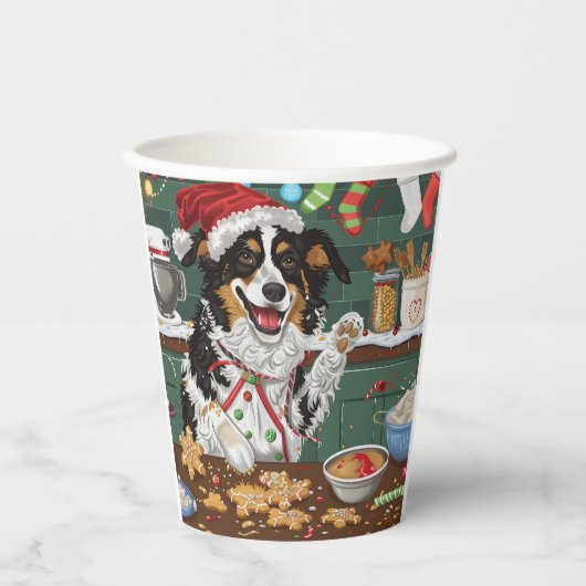 Gobelets En Papier Fête des bergers australiens Noël (Recto)