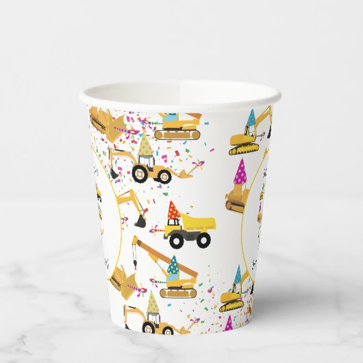 Gobelets En Papier Fête des camions de construction personnalisés Ann (Gauche)