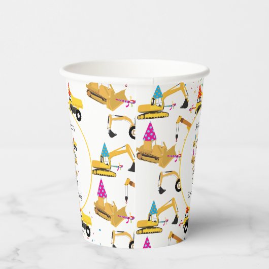 Gobelets En Papier Fête des camions de construction personnalisés Ann (Droite)