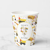 Gobelets En Papier Fête des camions de construction personnalisés Ann (Recto)