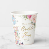 Gobelets En Papier Fête des mariées à thé à haute teneur en rose pâle (Recto)