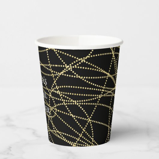 Gobelets En Papier Fête des mariées Abstraite Black Gold (Gauche)