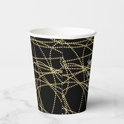 Gobelets En Papier Fête des mariées Abstraite Black Gold (Droite)