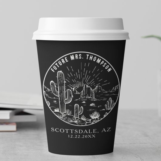 Gobelets En Papier Fête des mariées Café Bar Custom Arizona Mariage