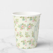 Gobelets En Papier Fête des mariées d'amorçage crème et pluie bleue (Droite)