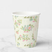 Gobelets En Papier Fête des mariées d'amorçage rose et ivoire (Droite)