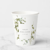 Gobelets En Papier Fête des mariées d'aquarelle de feuillage botaniqu (Verso)