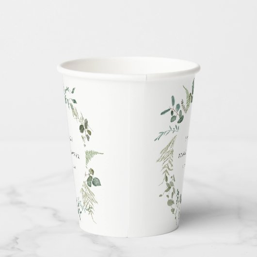 Gobelets En Papier Fête des mariées d'aquarelle de l'Eucalyptus botan (Droite)