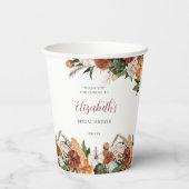 Gobelets En Papier Fête des mariées d'automne de Boho (Verso)