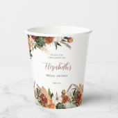 Gobelets En Papier Fête des mariées d'automne de Boho (Recto)