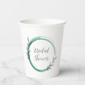 Gobelets En Papier Fête des mariées de couronne simple Emerald Green (Recto)