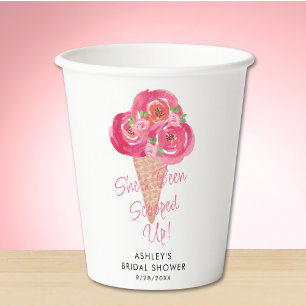 Gobelets En Papier Fête des mariées de crème glacée intégrée personna