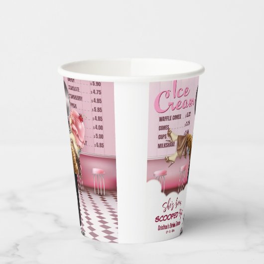 Gobelets En Papier Fête des mariées de crème glacée rétro Rupture (Gauche)