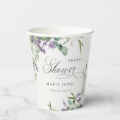 Gobelets En Papier Fête des mariées de feuillage feuilleté Lavender E (Verso)