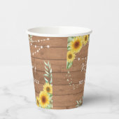 Gobelets En Papier Fête des mariées de feux de tournesol rustique (Gauche)