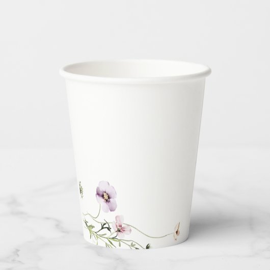 Gobelets En Papier Fête des mariées de lavande florale délicate (Verso)