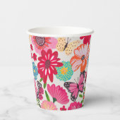 Gobelets En Papier Fête des mariées de Motif Fleur sauvage brillant (Verso)