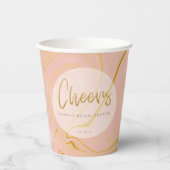 Gobelets En Papier Fête des mariées de Parties scintillant rose Gold (Recto)