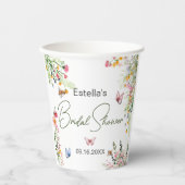 Gobelets En Papier Fête des mariées de script des fleurs sauvages de  (Recto)