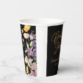 Gobelets En Papier Fête des mariées de script Fleur sauvage chic (Droite)