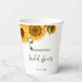 Gobelets En Papier Fête des mariées de tournesol brillant (Verso)