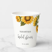 Gobelets En Papier Fête des mariées de tournesol brillant (Recto)