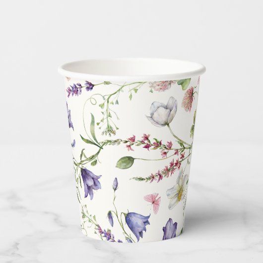 Gobelets En Papier Fête des mariées des fleurs de papillons (Verso)