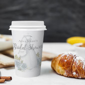 Gobelets En Papier Fête des mariées Dusty Blue Mariage robe Floral Ro